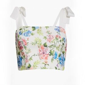 Alice + Olivia Floral Square Neckline Crop Top